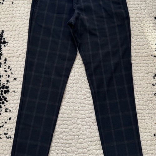 Zara men's blue navy check pants like new, size S