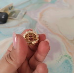 Ring with enamel and adjustable scrap stone, brand new