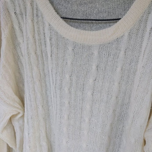 Brave Soul XL soft fluffy sweater with braids like new, white beige