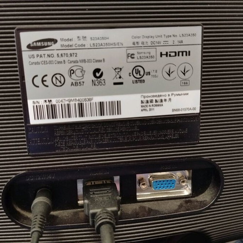 Samsung 23" FHD 1080p monitor used, model S23A350H