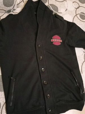 3Guys cardigan used, black, size XL with buttons and zippers