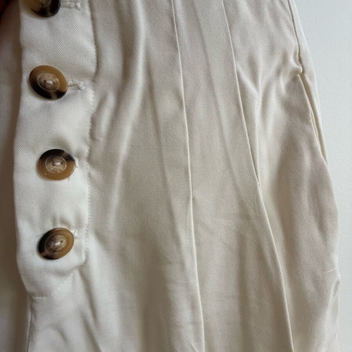 Zara wide high-waisted cream white pants new