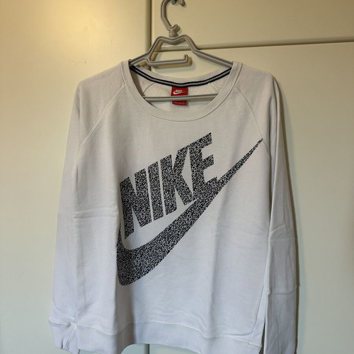 Nike women's long-sleeve sweatshirt like new, white with logo