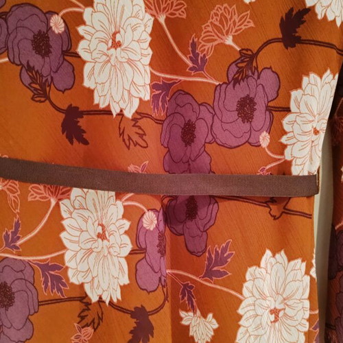 Floral midi cocktail dress Etam like new with bell sleeves