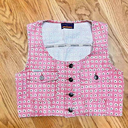 Women's Vintage Cropped Jeans Vest Lancetti & Company used, multicolor, size S