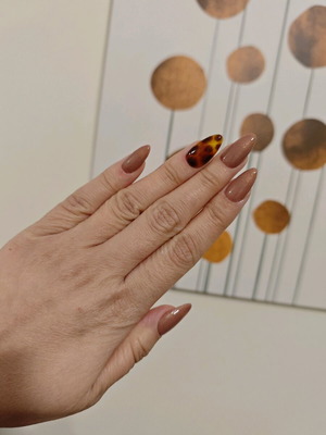 Handmade Press-On Nails with Tortoise Effect made to order