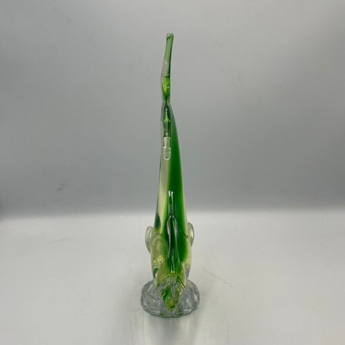 Vintage Murano Uranium Glass Swordfish Sculpture like new