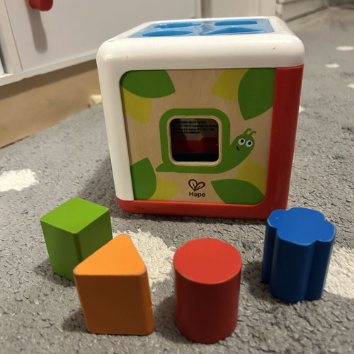 Hape Early Explorer Shape Sorting Box wooden toy used for 12+ months