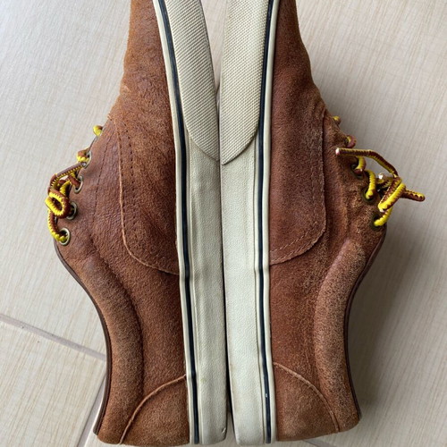 Vans men's shoes used, leather, brown, size 42