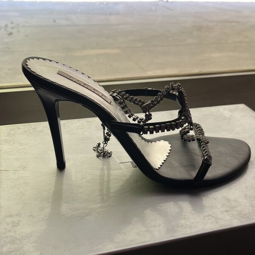 Tiffi Heels New Black with Diamond Foot Jewelry Size 37