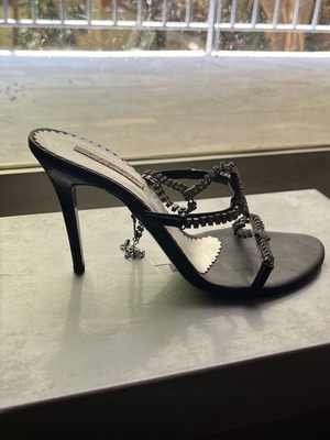 Tiffi Heels New Black with Diamond Foot Jewelry Size 37