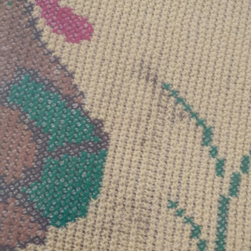 Vintage cross stitch cockerel textile painting 56×37cm