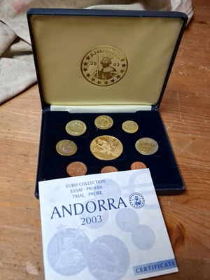 Andorra 2003 Euro Collection Essai σετ 8 αναμνηστικών δοκιμαστικών νομισμάτων