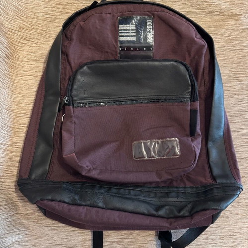 Sisley backpack used, burgundy with zipper pocket