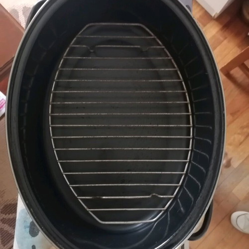 Antik Collection roasting pot used, oval 10 lt with rack and ribbed lid