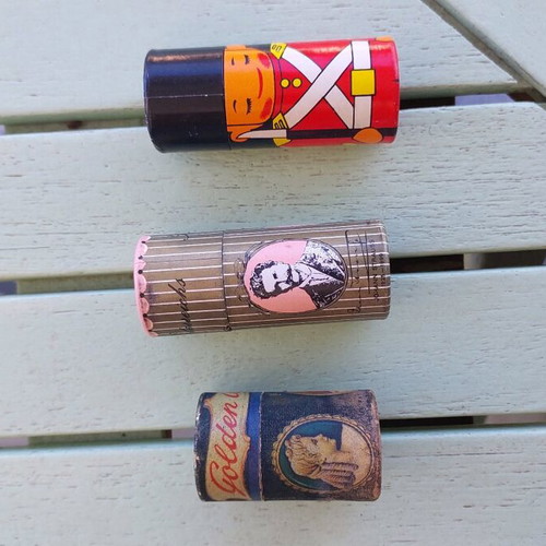 Vintage matchboxes used, pack of 3, 1970