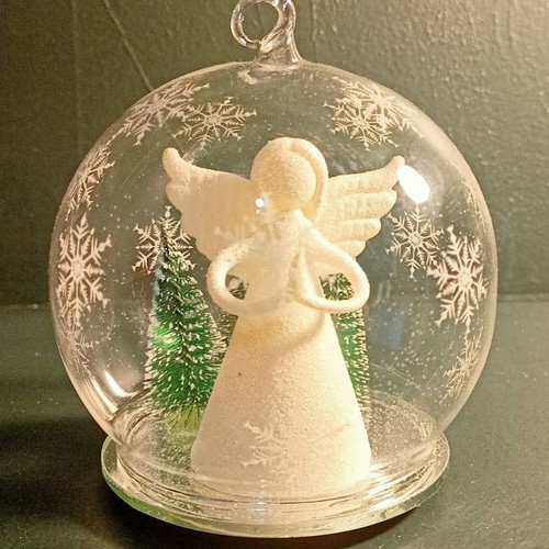Large Glass Christmas Ball with Lighting like new