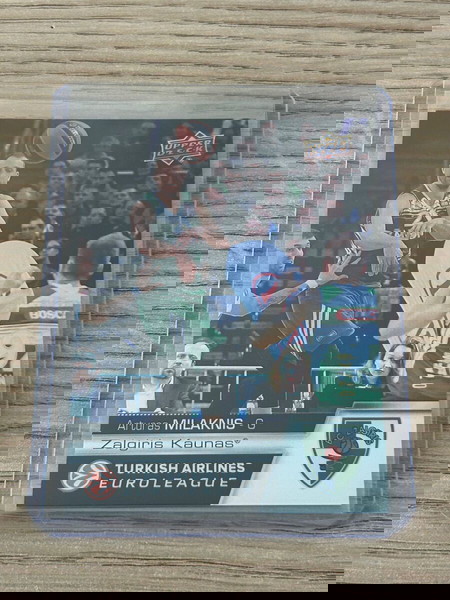  karta Arturas Milaknis Zalgiris Euroleague Upper Deck 2015-16 Card 7/49 FOIL