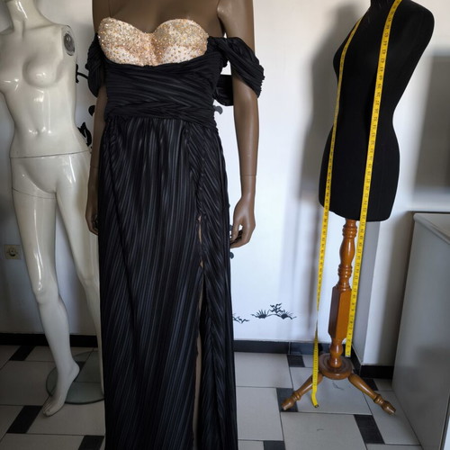 Luxury maxi dress new by Niki Nikolaidou, black, medium