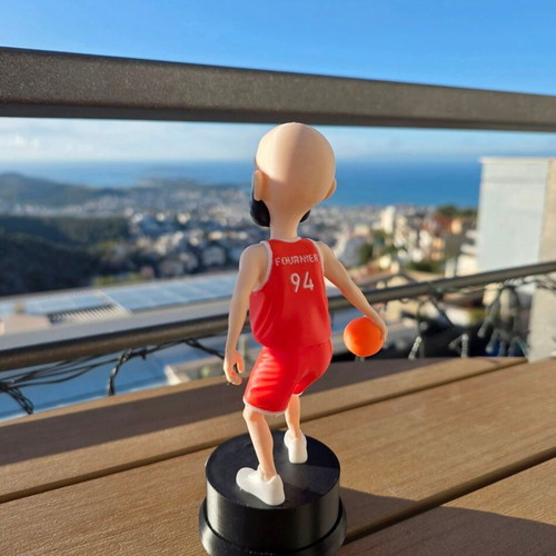 Evan Fournier 3D printed basketball figure with base