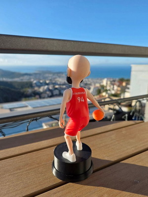 Evan Fournier 3D printed basketball figure with base