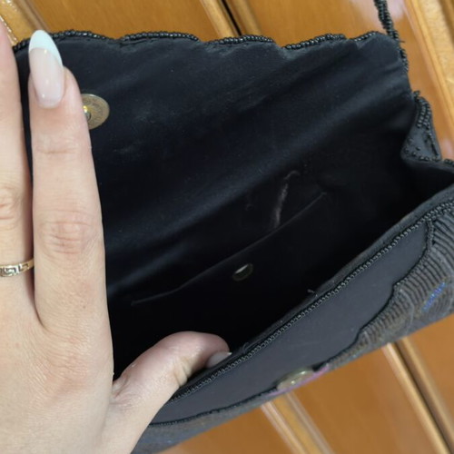 Vintage crossbody bag, black