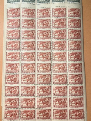 1943 Greek Stamp Sheets Reprints of 1896 Originals New