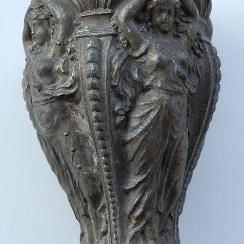 Antique vintage vase sculpture with Aphrodite figures used