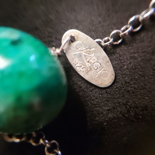Gregio long silver 925 necklace with semi-precious stones like new