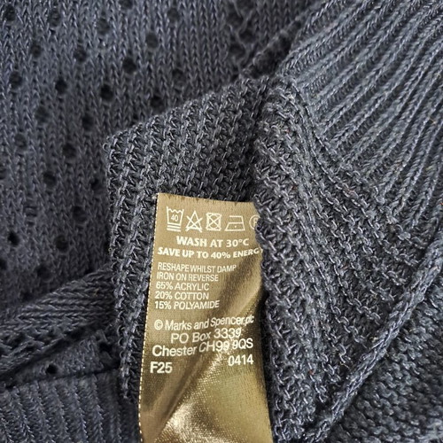 M&S Collection Navy Open-Knit Jumper like new, size UK 14