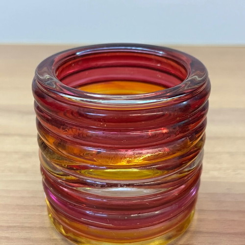 Glass candlesticks used, set of 2 pieces