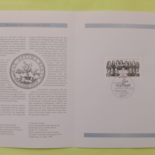 Germany 1998 First Day Cover Stamp Bonn