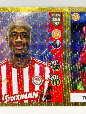 Panini FIFA 365 Yaya Touré Rainbow Sticker Olympiacos FC mint