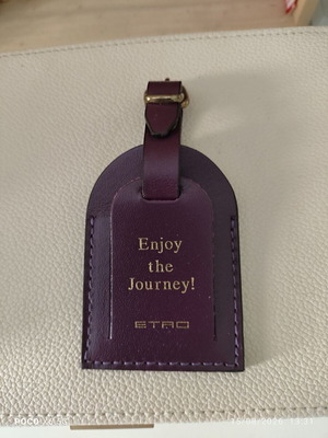 Etro leather bag charm tag holder, purple