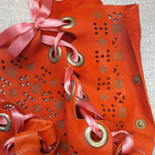 A.L.E. leather summer boots size 38 like new, orange