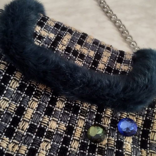 Doca shoulder bag like new, beige and blue
