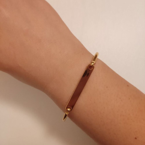 Stainless steel bracelets like new, pack of 4 with gift ring gold-colored