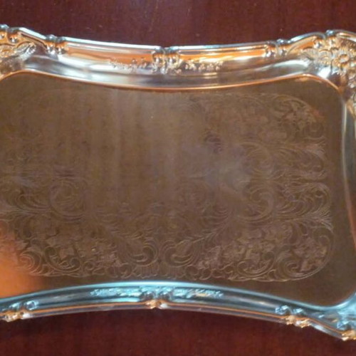 Vintage Twin Bird Serving Tray Stainless Steel like new 34x18cm