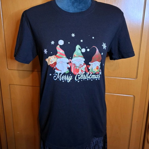 Blouse Size S new, black with Christmas design