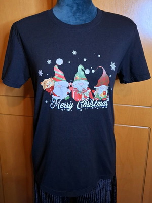Blouse Size S new, black with Christmas design