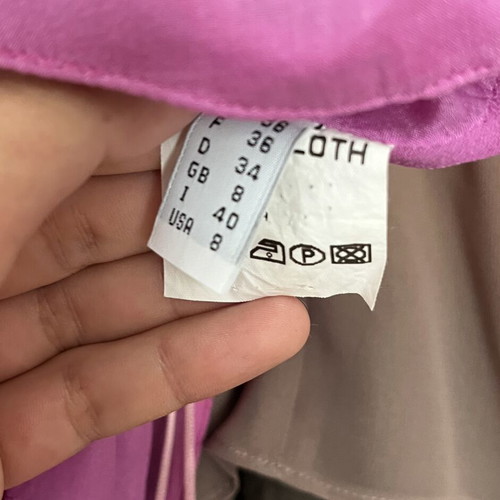Roberto Verino Y2K silk asymmetric tiered halter dress used, lilac pink