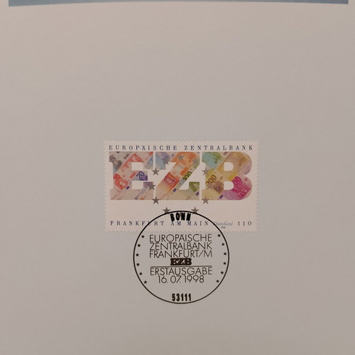 German 1998 first day cover stamp block, Bonn