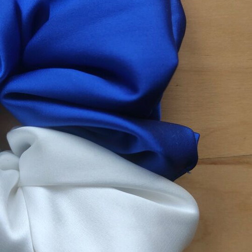 Handmade satin XL scrunchies two-tone, Greek craftsmanship