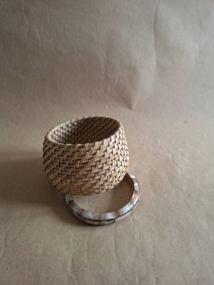 Boho bracelets like new natural materials beige set of 2