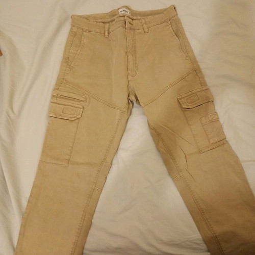 Pull & Bear cargo pants used, beige, size 40