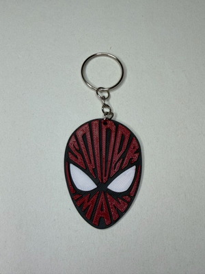Spider-Man 3D printed keychain new, black and red