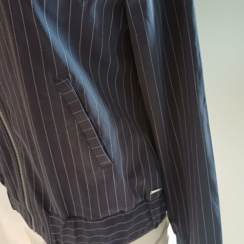 Mi Piace travel bomber jacket grey pin stripe size M