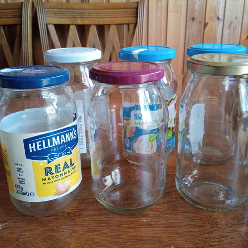 Glass jars like new, pack of 6, 430 grams capacity