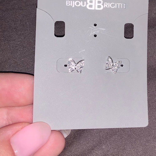 Silver butterfly earrings 925 new with clasp