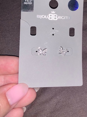 Silver butterfly earrings 925 new with clasp